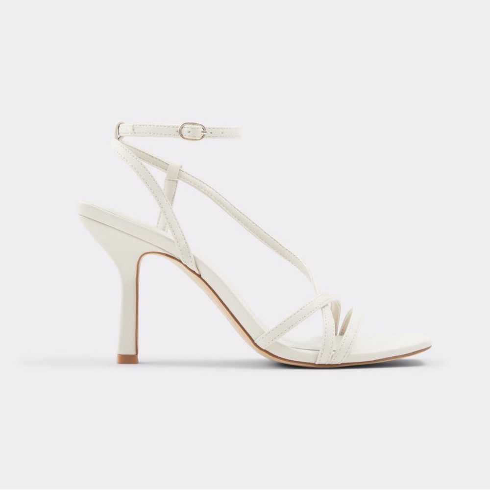 Aldo Rendalith Strappy Heels Sandals Open Toe White Size US 6.5 / EU 37